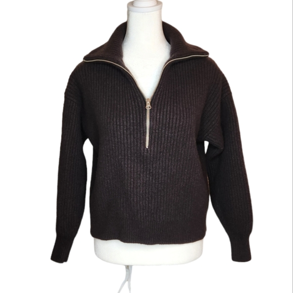 Everlane Sweaters Everlane The Felted Merino Wool Half Zip Sweater